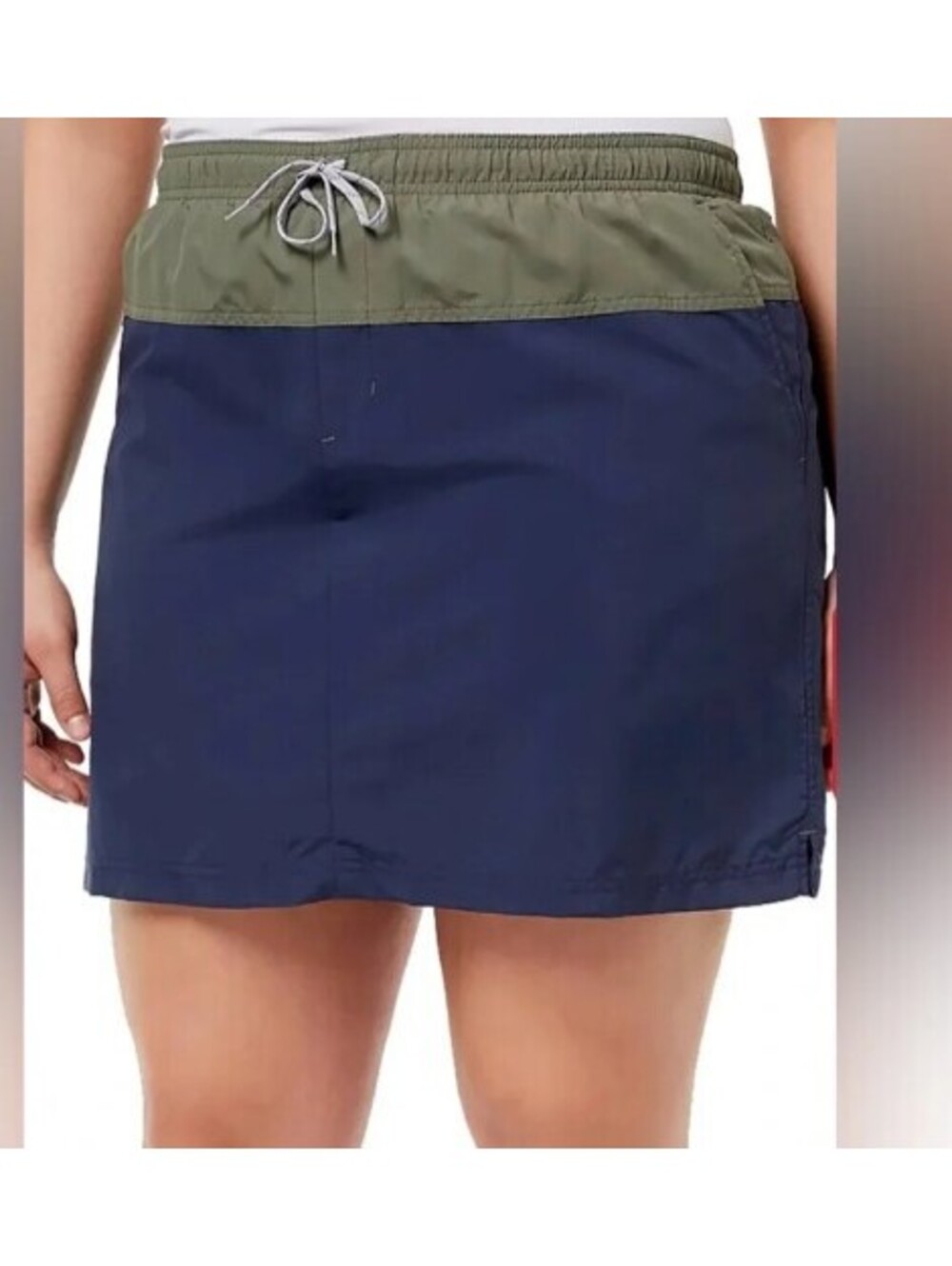 Columbia Colorblock Outdoor Skort Medium Navy Olive Green Athletic Hiking Skirt